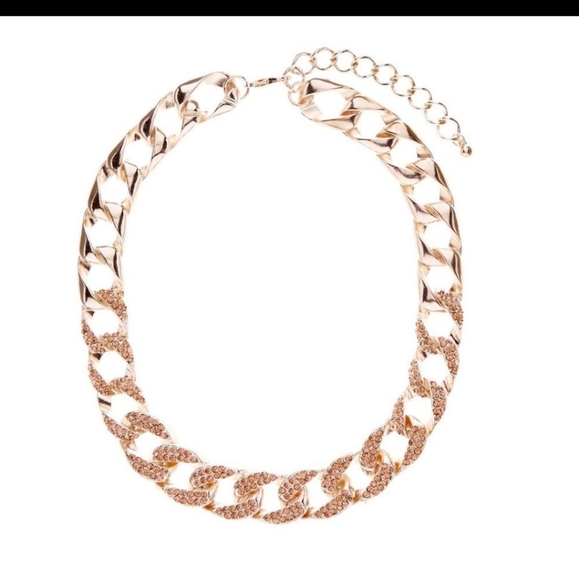 SOLD‼️Cubin Link Champagne Pave Chain Necklace - Picture 4 of 5